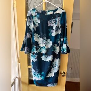 Calvin Klein blue floral dress Sz 8